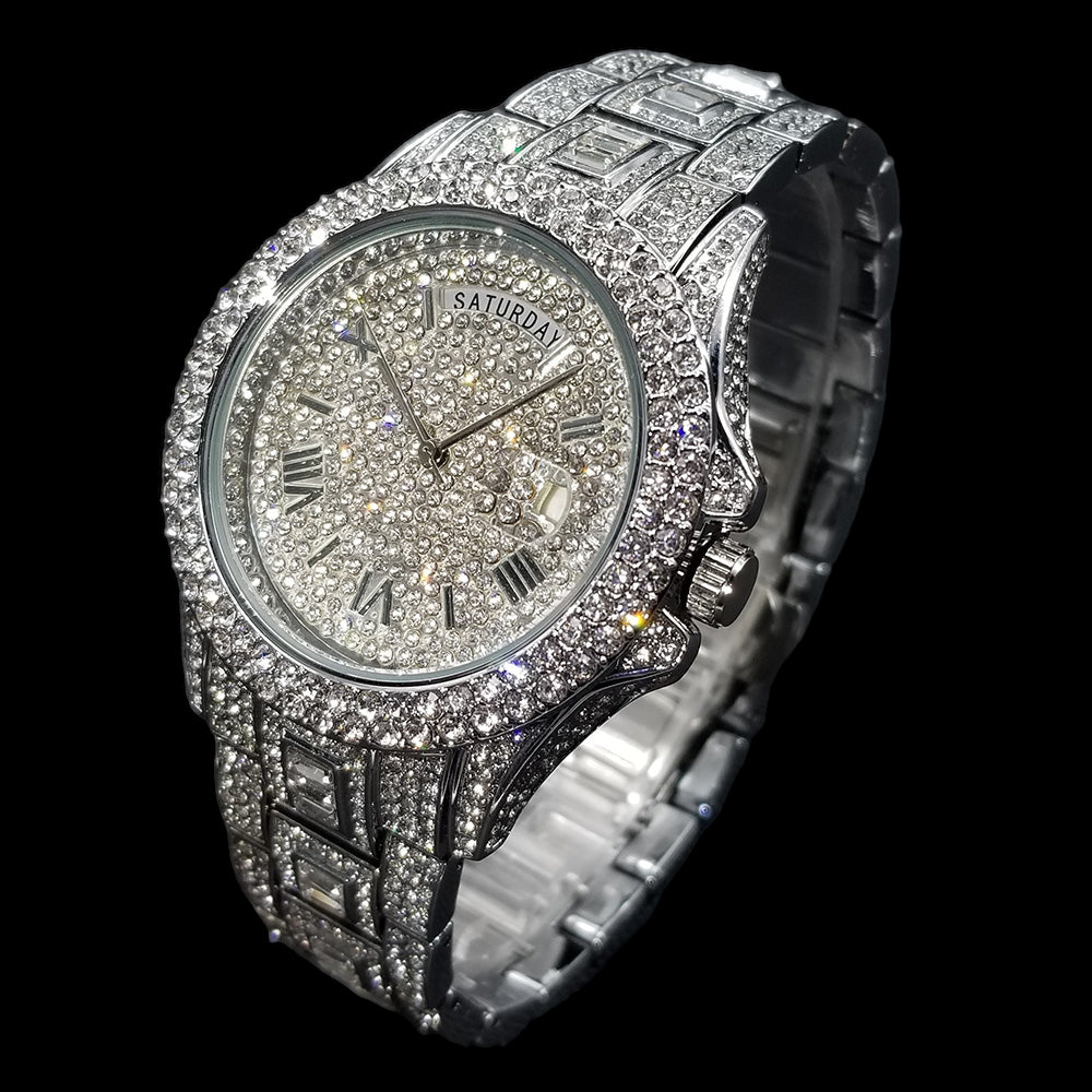 SALE | ICED OUT "SILVER PARAMONE" UHR - ICERAIN JEWELRY