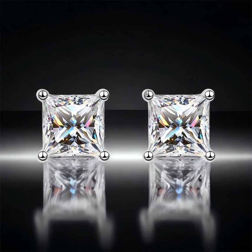 ICED OUT MOISSANITE "SILVERSTAR" WEISSGOLD 925S SILVER OHRRINGE - ICERAIN JEWELRY