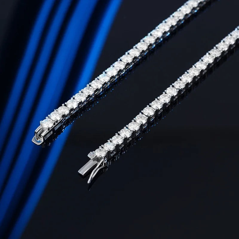 ICED OUT MOISSANITE "SILVER TENNIS" WEISSGOLD 925S SILVER KETTE - ICERAIN JEWELRY