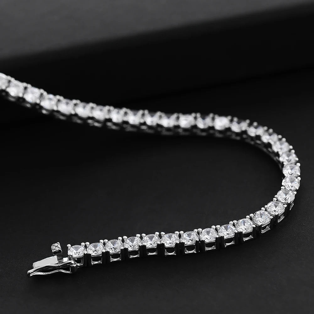 ICED OUT MOISSANITE "SILVER TENNIS" WEISSGOLD 925S SILVER KETTE - ICERAIN JEWELRY