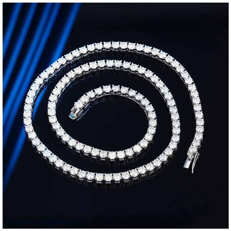 ICED OUT MOISSANITE "SILVER TENNIS" WEISSGOLD 925S SILVER KETTE - ICERAIN JEWELRY