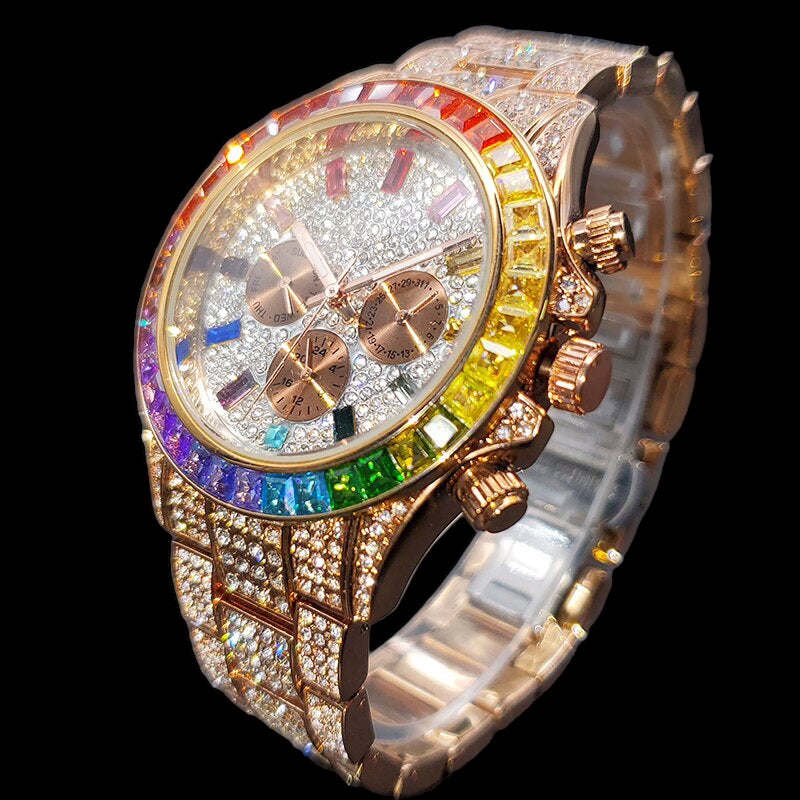 Luxus Designer Iced Out "Sollini" Uhr + Box + Armbandkürzer - ICERAIN JEWELRY