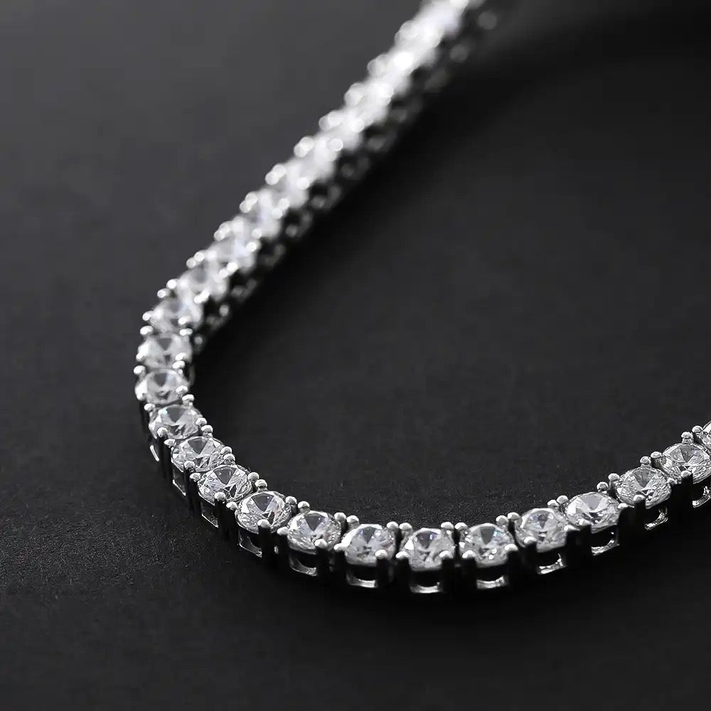 ICED OUT MOISSANITE "SILVER TENNIS" WEISSGOLD 925S SILVER KETTE - ICERAIN JEWELRY