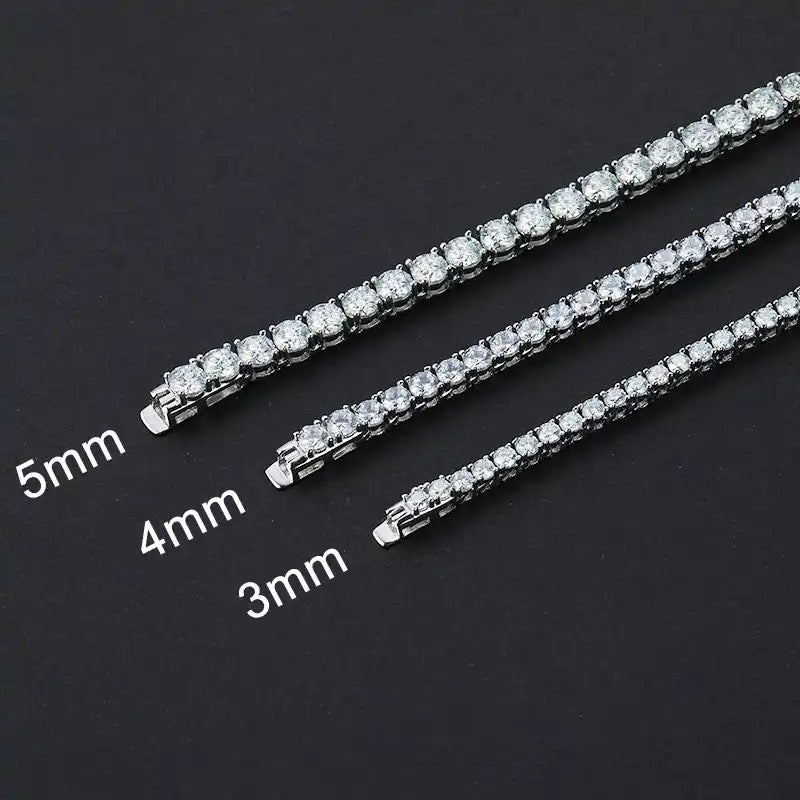 ICED OUT MOISSANITE "SILVER TENNIS" WEISSGOLD 925S SILVER KETTE - ICERAIN JEWELRY