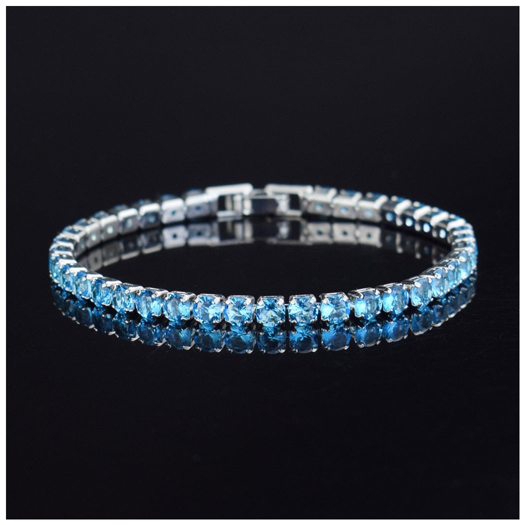 ICED OUT 4MM "SKYBLUE TENNIS" ARMBAND - ICERAIN JEWELRY