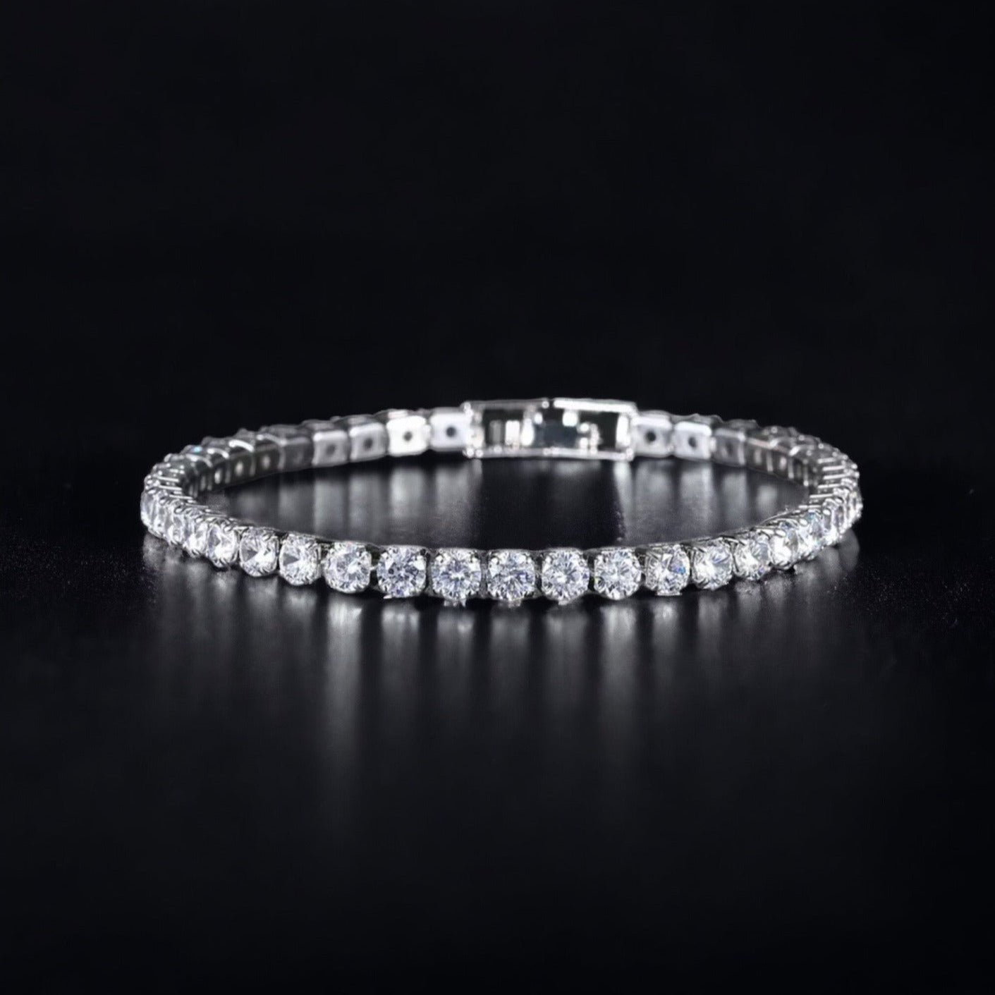 ICED OUT "SILVER TENNIS" ARMBAND - ICERAIN JEWELRY