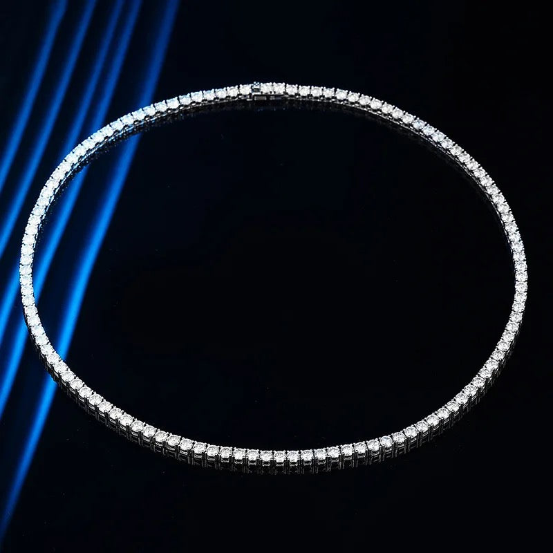 ICED OUT MOISSANITE "SILVER TENNIS" WEISSGOLD 925S SILVER KETTE - ICERAIN JEWELRY