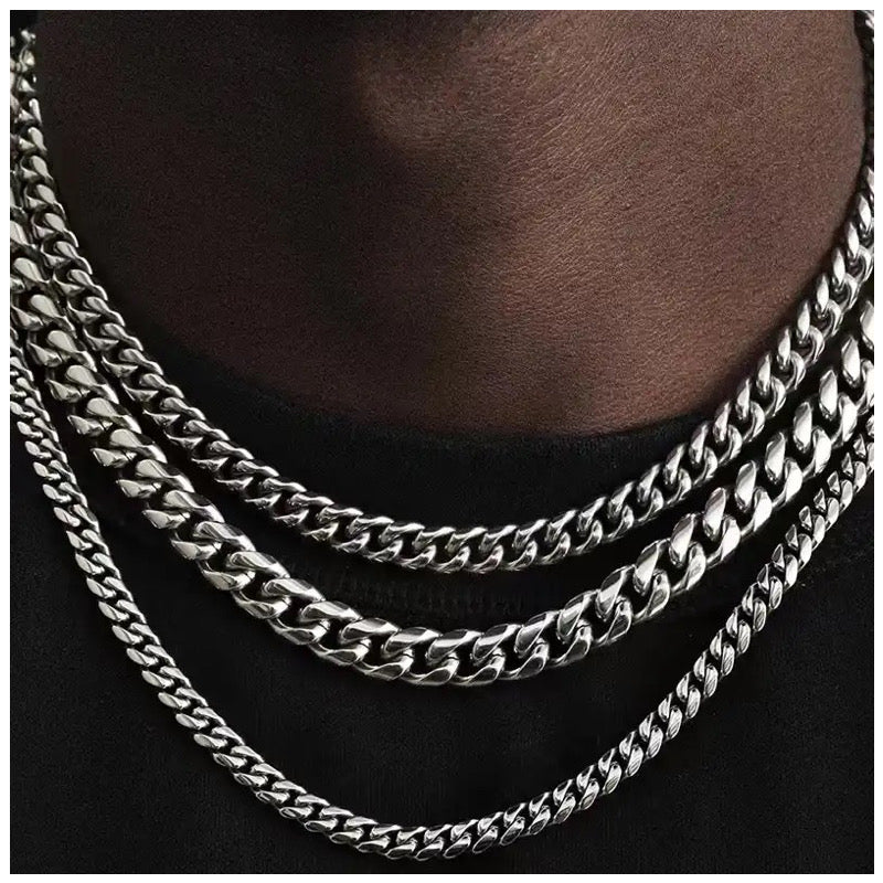 EDELSTAHL "SILVER CUBAN" KETTE - ICERAIN JEWELRY