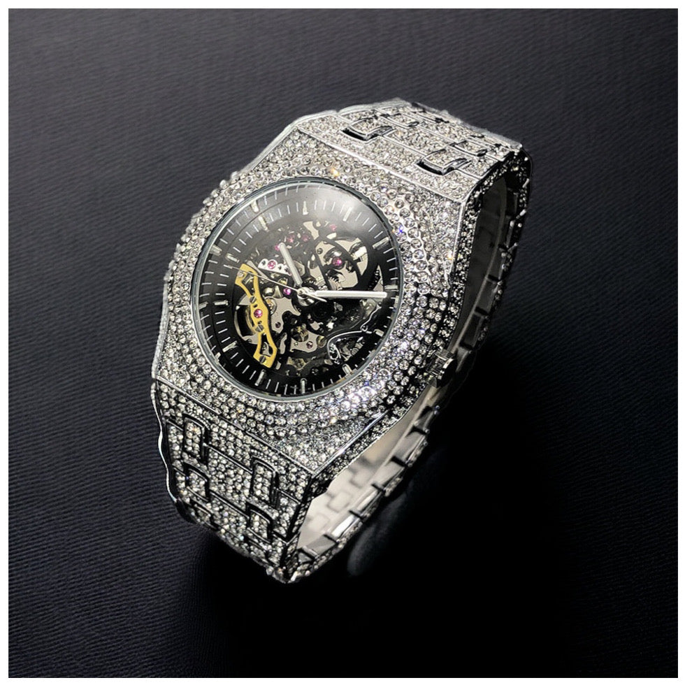 ICED OUT AUTOMATIK "SCHELETRO" UHR - ICERAIN JEWELRY