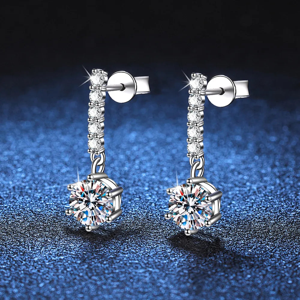 ICED OUT MOISSANITE "LORSILA" WEISSGOLD 925S SILVER OHRRINGE - ICERAIN JEWELRY