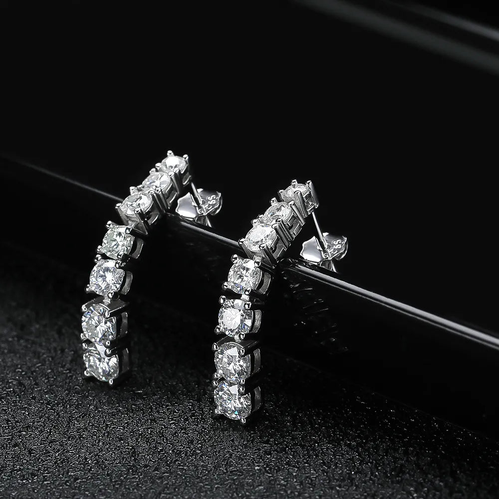 ICED OUT MOISSANITE "LOGILO" WEISSGOLD 925S SILVER OHRRINGE - ICERAIN JEWELRY