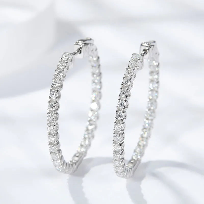 ICED OUT MOISSANITE "PRECIOUS" WEISSGOLD 925S SILVER OHRRINGE - ICERAIN JEWELRY