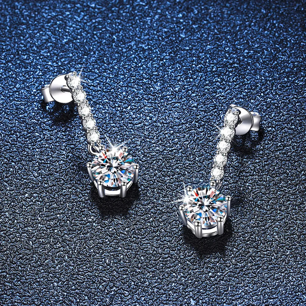 ICED OUT MOISSANITE "LORSILA" WEISSGOLD 925S SILVER OHRRINGE - ICERAIN JEWELRY