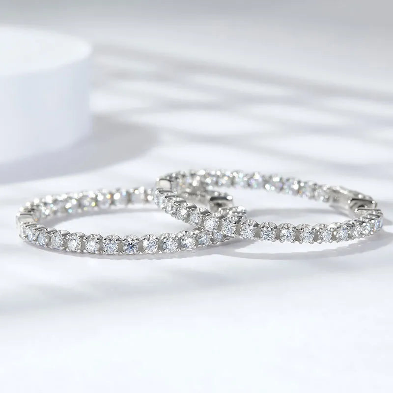 ICED OUT MOISSANITE "PRECIOUS" WEISSGOLD 925S SILVER OHRRINGE - ICERAIN JEWELRY