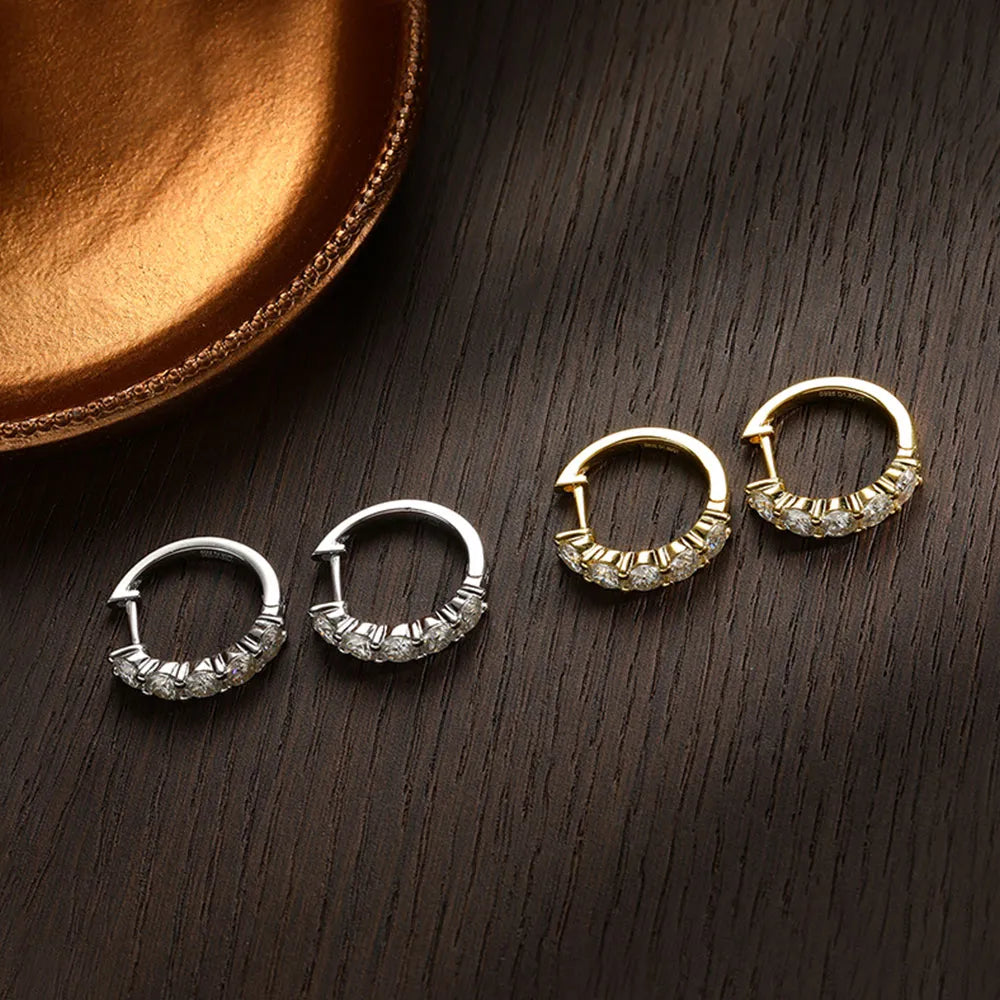 ICED OUT MOISSANITE "LOOPER" WEISSGOLD 925S SILVER OHRRINGE - ICERAIN JEWELRY