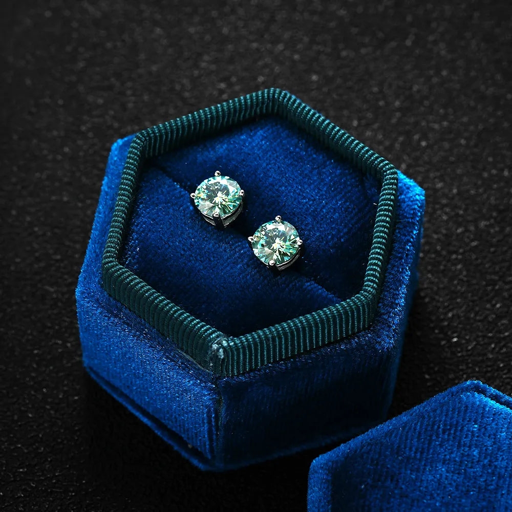 ICED OUT MOISSANITE "GREEN PAROLO" WEISSGOLD 925S SILVER OHRRINGE - ICERAIN JEWELRY