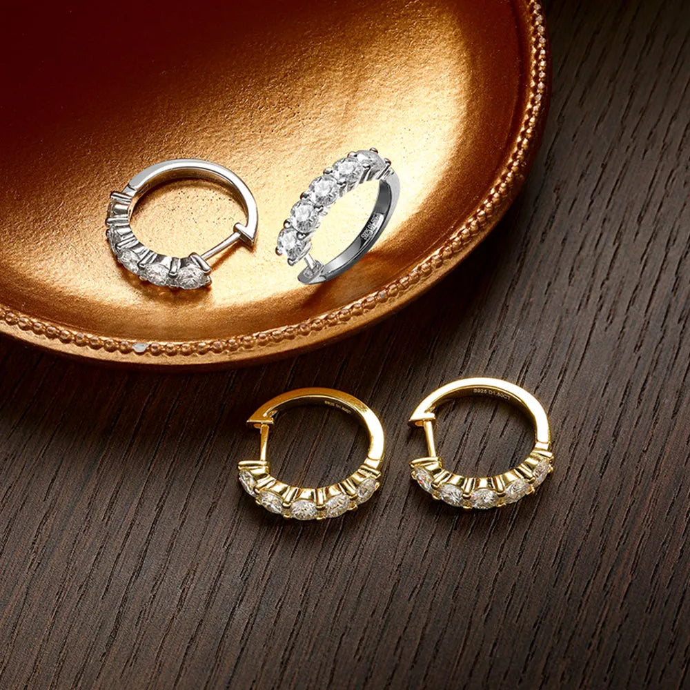 ICED OUT MOISSANITE "LOOPER" WEISSGOLD 925S SILVER OHRRINGE - ICERAIN JEWELRY