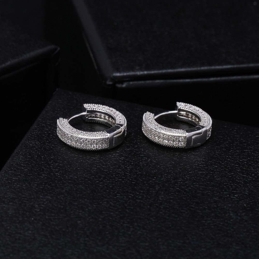 ICED OUT "SILVER ROCK" OHRRINGE - ICERAIN JEWELRY