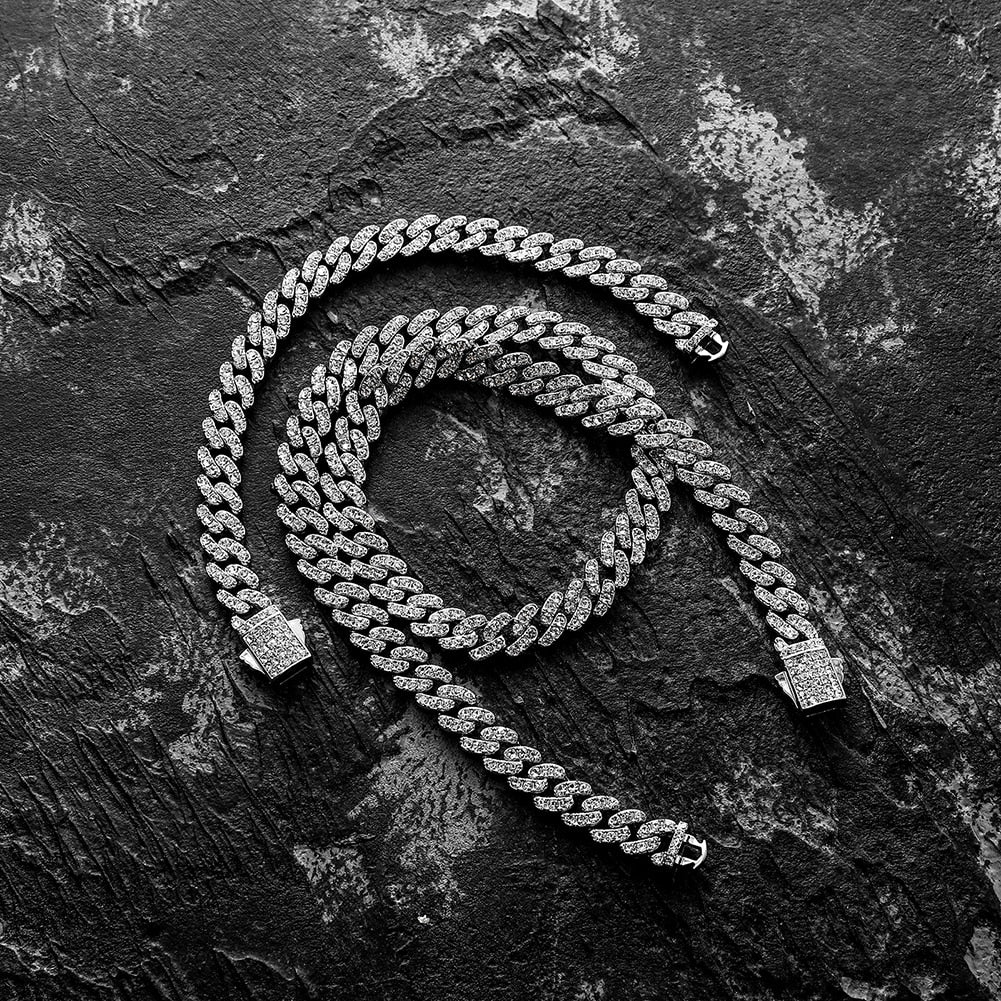 SALE | ICED OUT 9MM 55CM "SILVER CHOPPER CUBAN" KETTE - ICERAIN JEWELRY