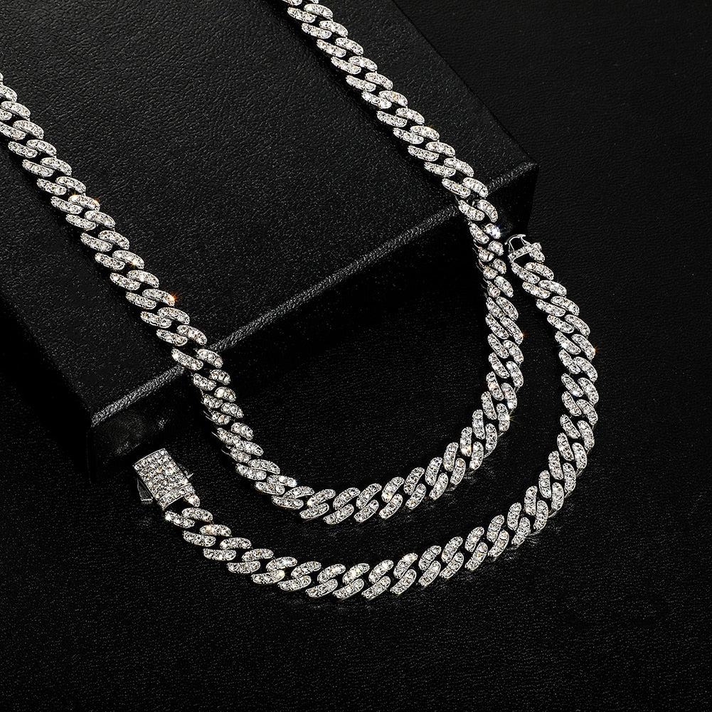 SALE | ICED OUT 9MM 55CM "SILVER CHOPPER CUBAN" KETTE - ICERAIN JEWELRY
