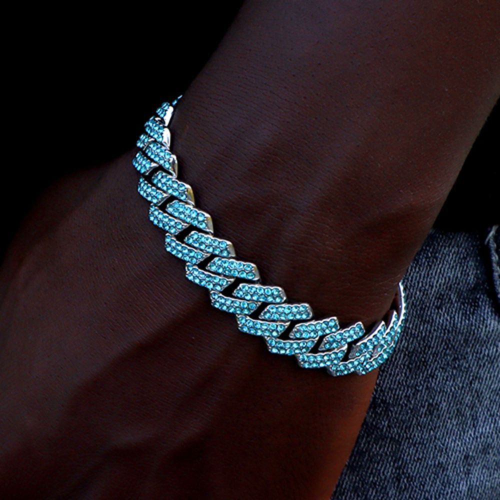 ICED OUT 14MM "BLUE PRONG CUBAN" ARMBAND - ICERAIN JEWELRY