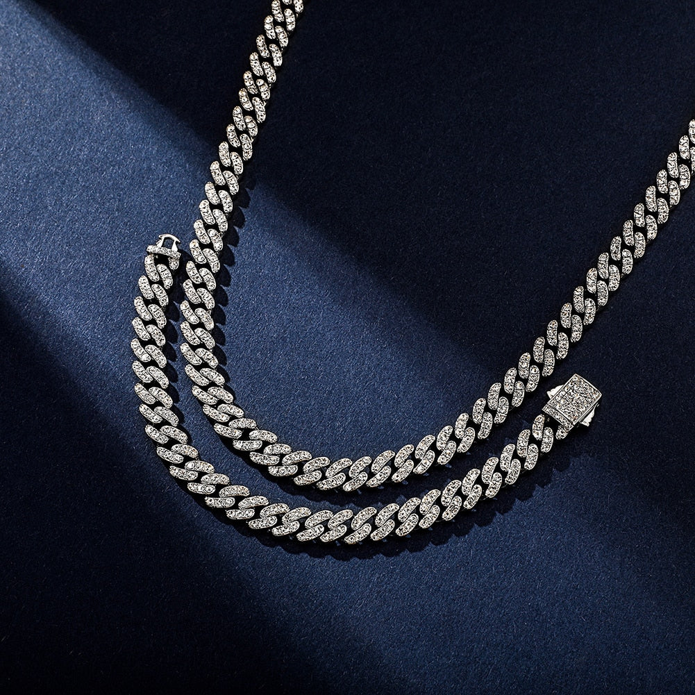 SALE | ICED OUT 9MM 55CM "SILVER CHOPPER CUBAN" KETTE - ICERAIN JEWELRY