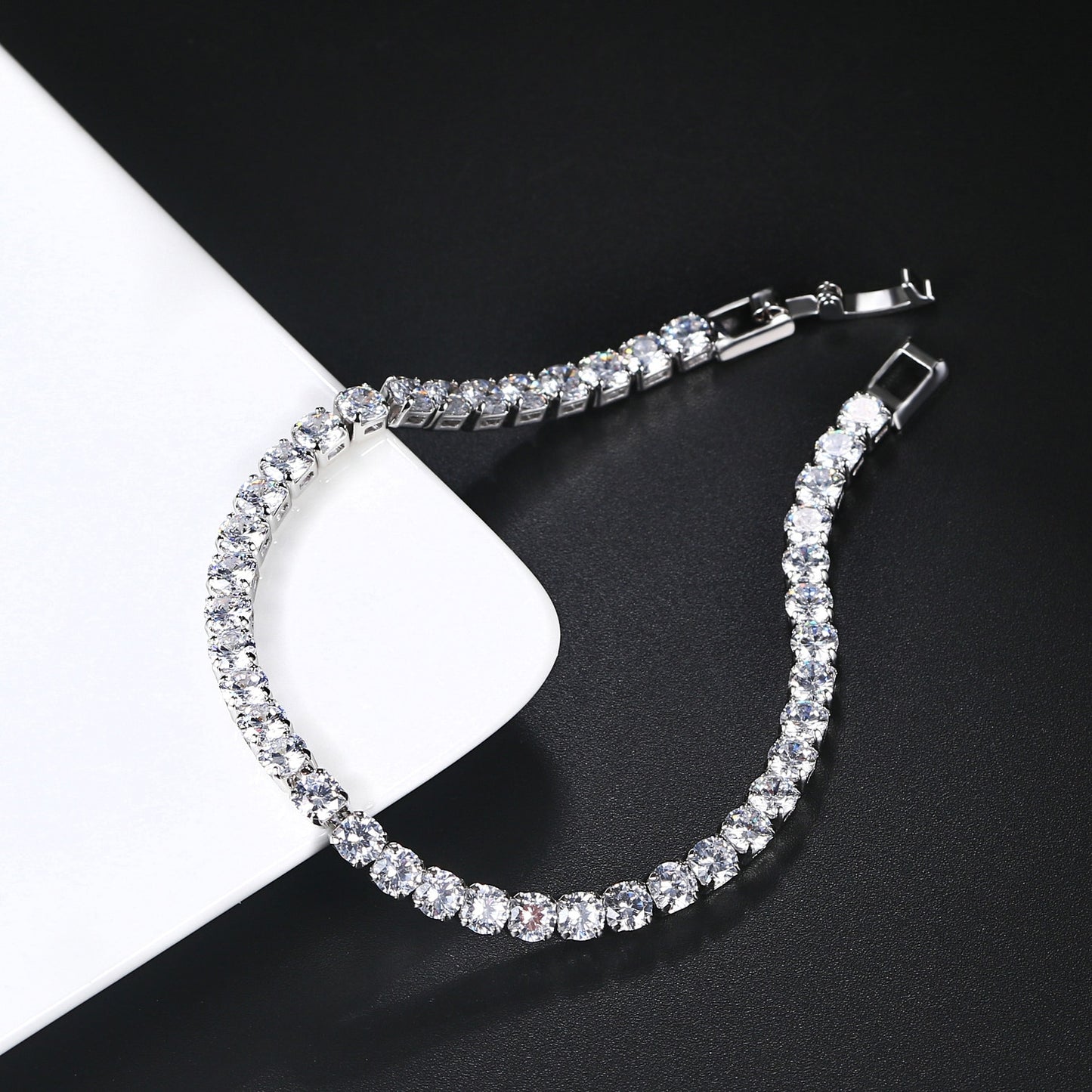ICED OUT "SILVER TENNIS" ARMBAND - ICERAIN JEWELRY