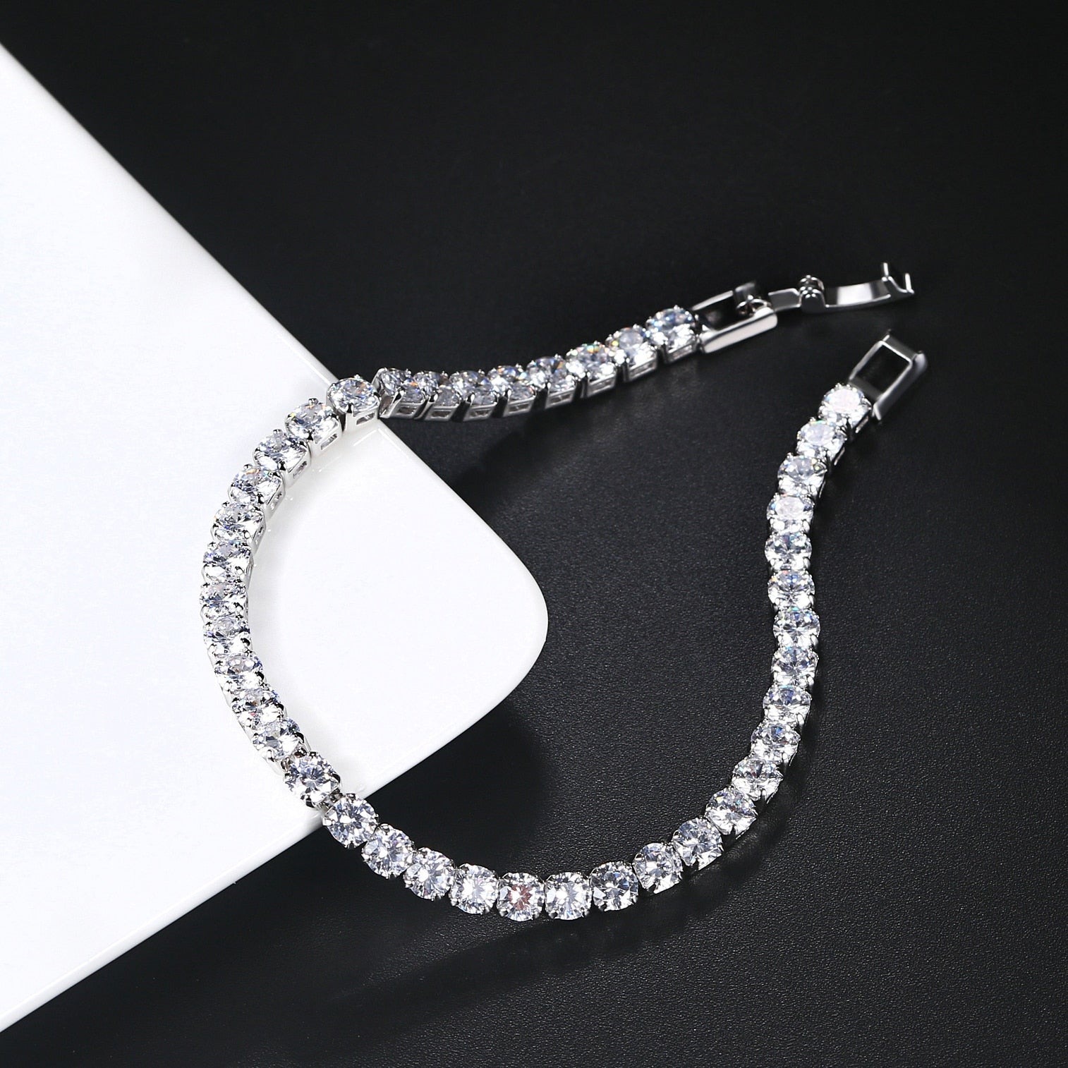 ICED OUT "SILVER TENNIS" ARMBAND - ICERAIN JEWELRY
