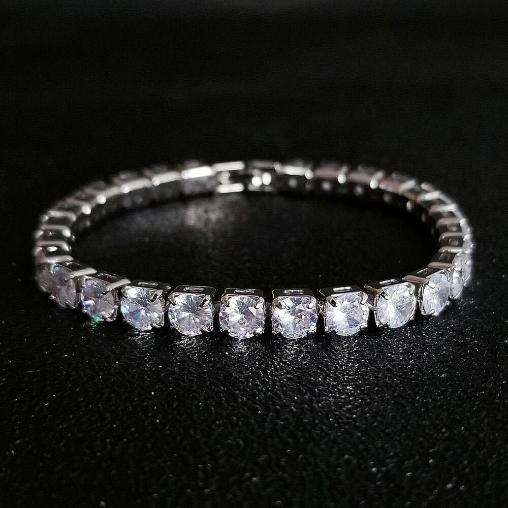 ICED OUT "SILVER TENNIS" ARMBAND - ICERAIN JEWELRY