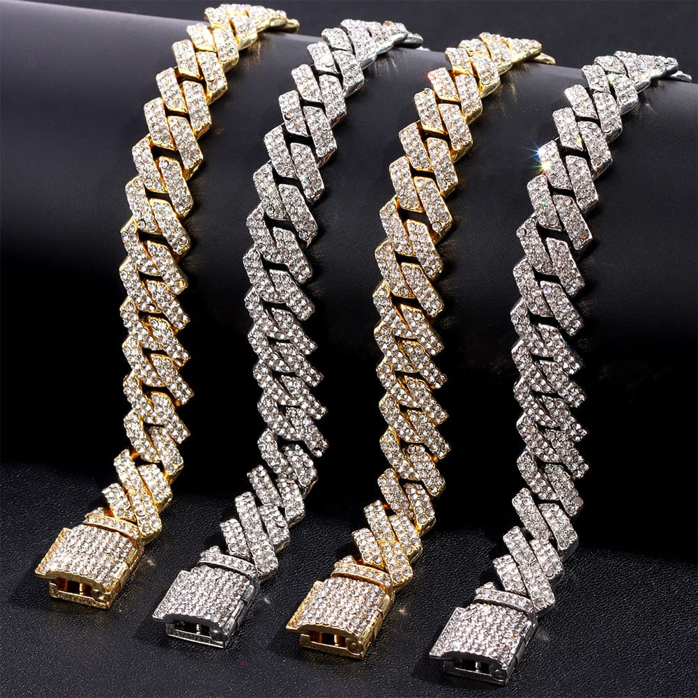 ICED OUT 14MM "GOLD PRONG CUBAN" ARMBAND - ICERAIN JEWELRY