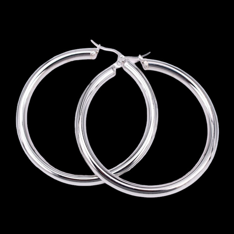 EDELSTAHL "SILVER CIRCLE" OHRRINGE - ICERAIN JEWELRY