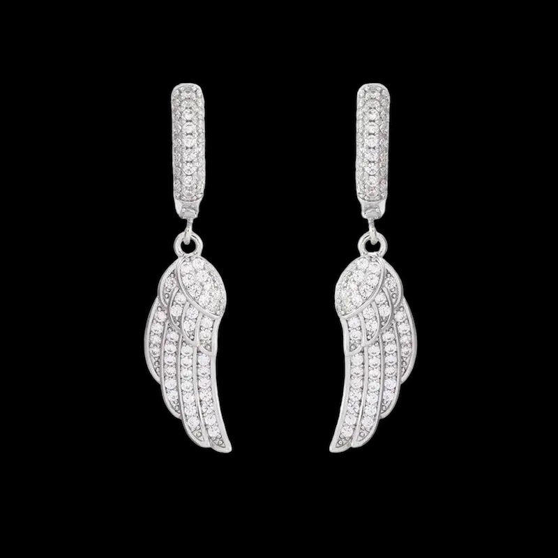 ICED OUT "SILVER ANGEL WINGS" OHRRINGE - ICERAIN JEWELRY