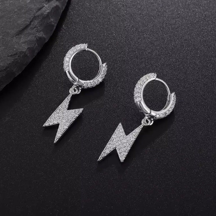 ICED OUT "SILVER LIGHTNING" OHRRINGE - ICERAIN JEWELRY