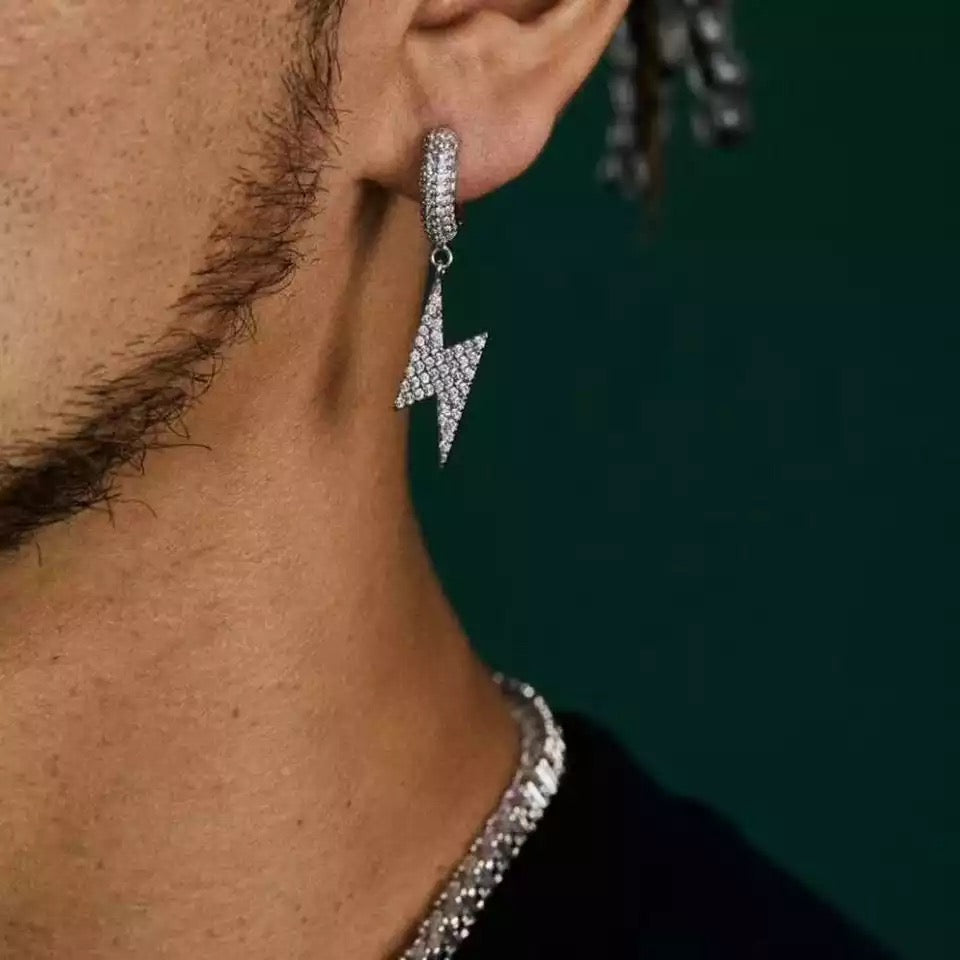 ICED OUT "SILVER LIGHTNING" OHRRINGE - ICERAIN JEWELRY