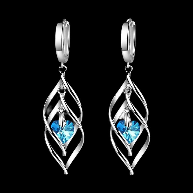 925S SILVER "BLUE HOLLOW" OHRRINGE - ICERAIN JEWELRY