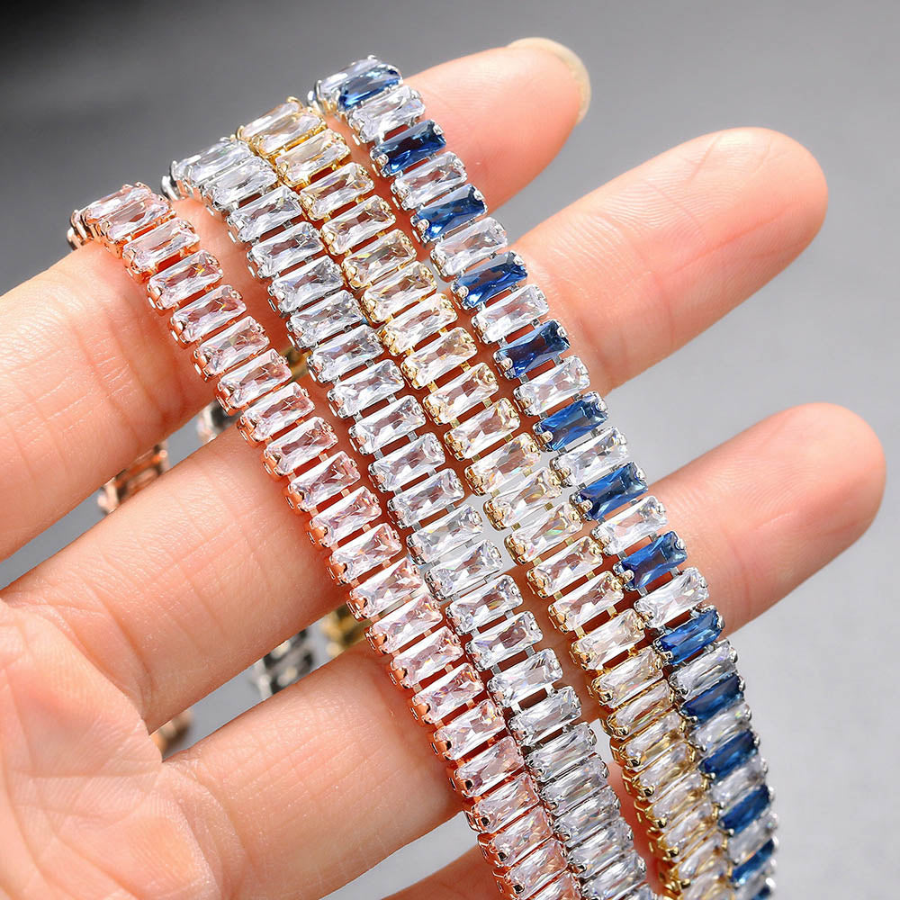 ICED OUT 5MM "SILVER/BLUE SHINO" ARMBAND - ICERAIN JEWELRY