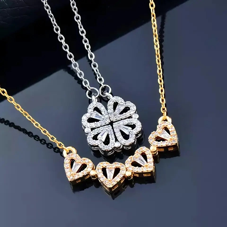 ICED OUT "SILVER MAGNET CLOVER" KETTE - ICERAIN JEWELRY