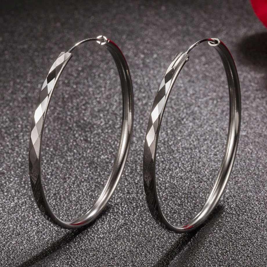 925S SILVER "HOOP V2" OHRRINGE - ICERAIN JEWELRY