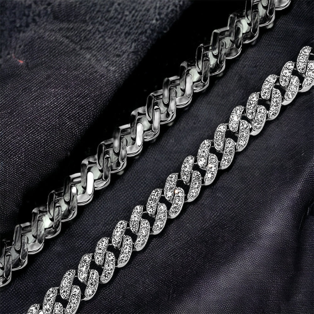 SALE | ICED OUT 9MM 55CM "SILVER CHOPPER CUBAN" KETTE - ICERAIN JEWELRY