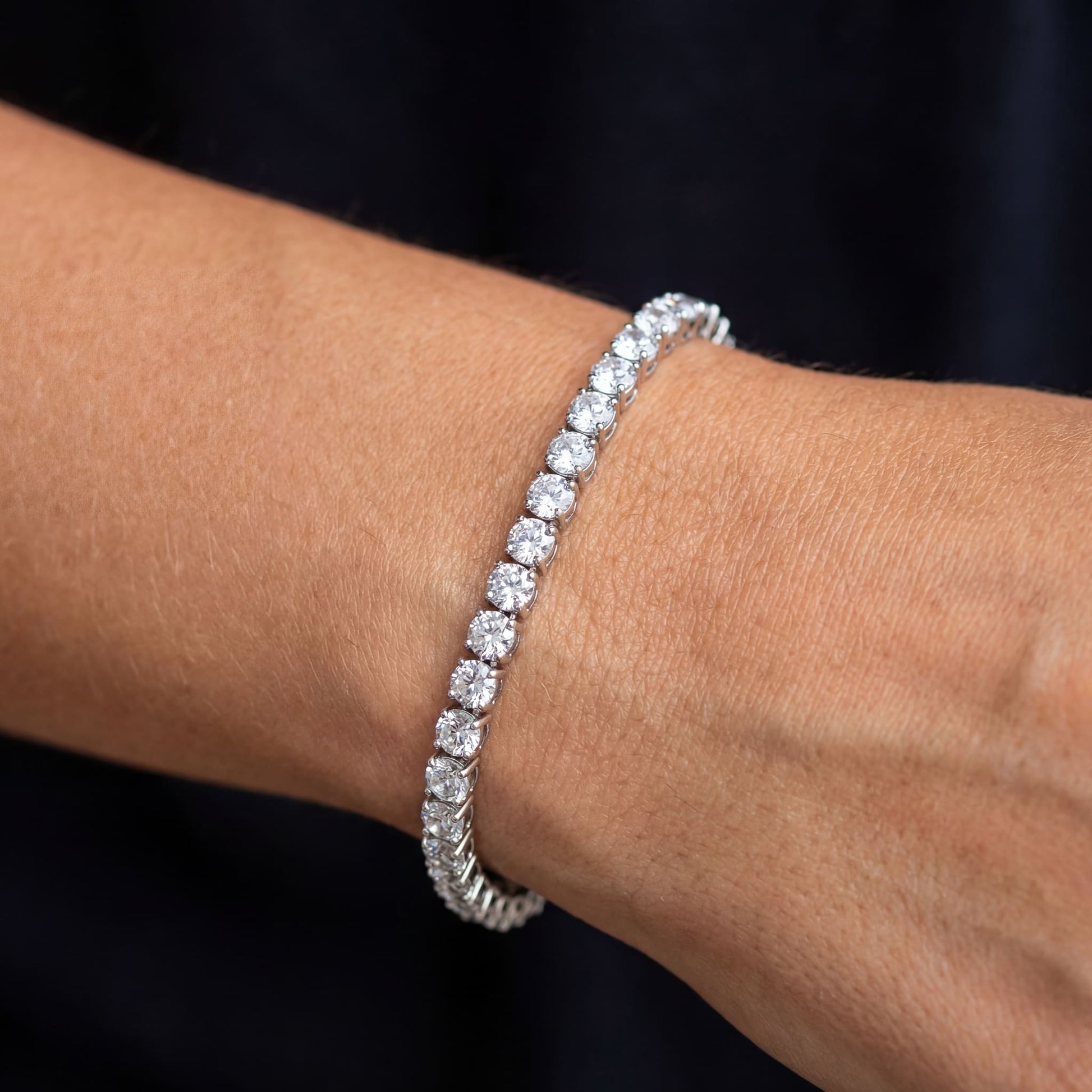 ICED OUT "SILVER TENNIS" ARMBAND - ICERAIN JEWELRY