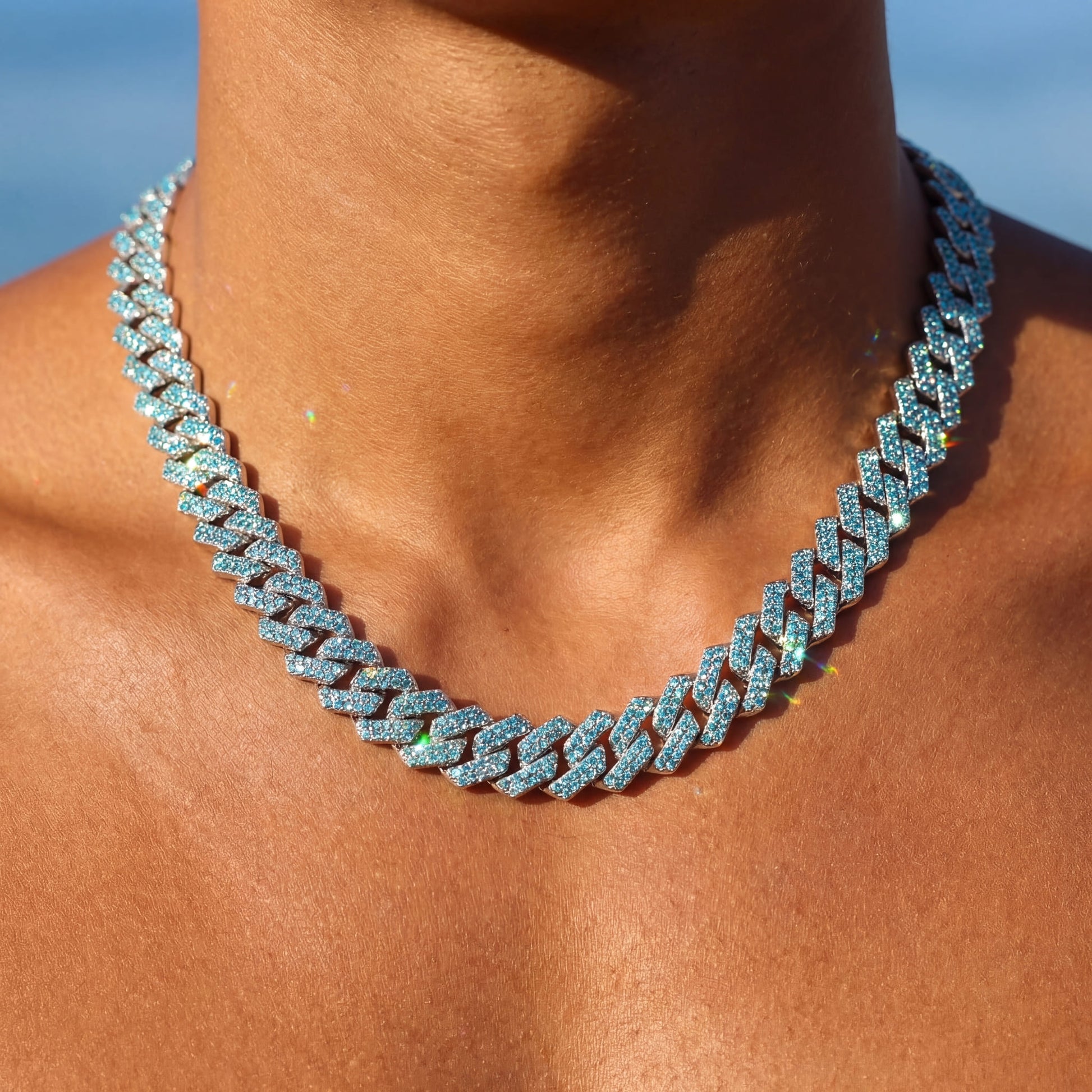 ICED OUT 14MM "BLUE PRONG CUBAN" KETTE [CLASSIC VERSION] - ICERAIN JEWELRY