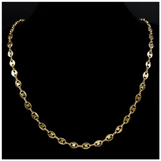 EDELSTAHL "GOLD BEANS" KETTE - ICERAIN JEWELRY