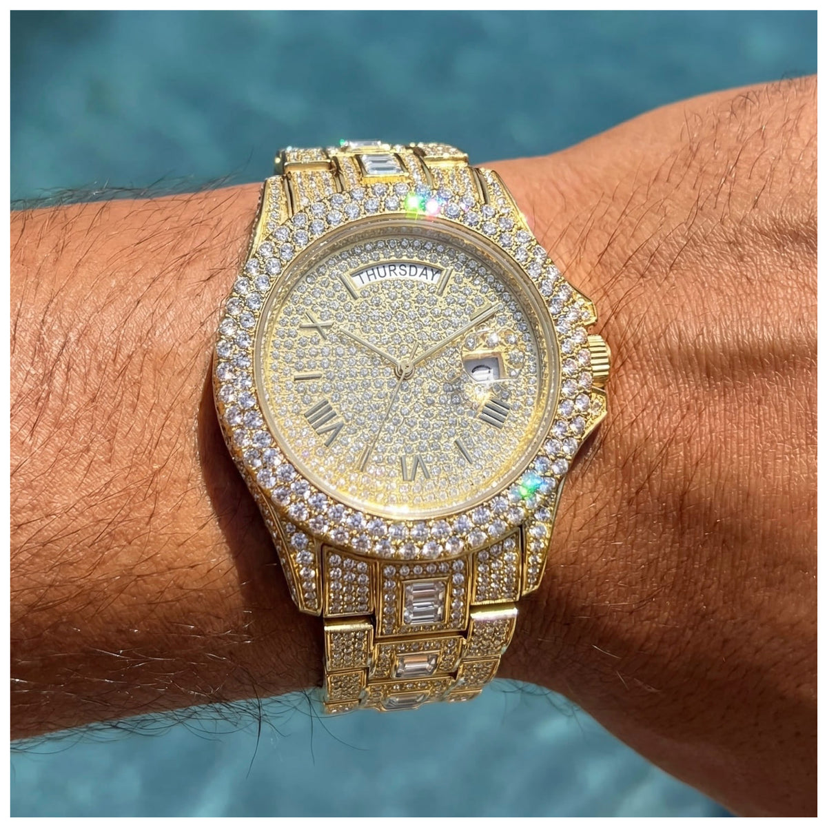 SALE | ICED OUT "GOLD PARAMONE" UHR - ICERAIN JEWELRY