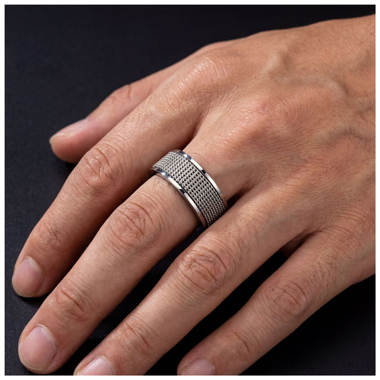 EDELSTAHL 8MM "MESH" RING - ICERAIN JEWELRY
