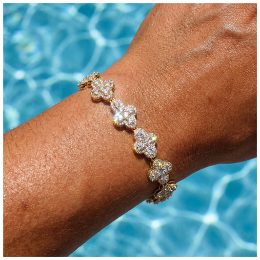 ICED OUT 11MM "GOLD CROSS" ARMBAND - ICERAIN JEWELRY