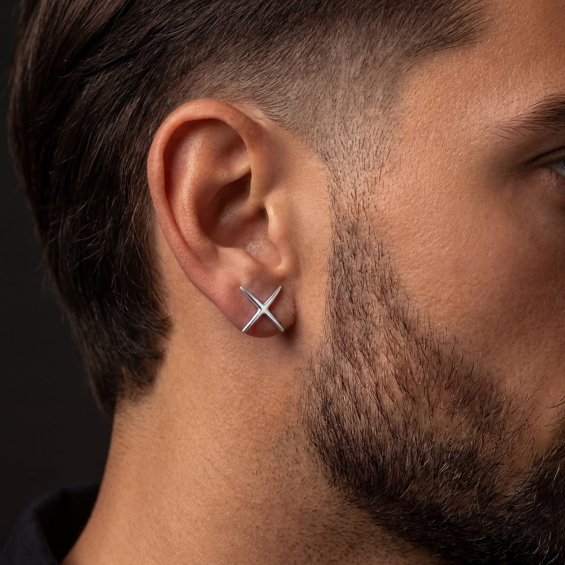 925S SILVER "SILVER X" OHRRINGE - ICERAIN JEWELRY