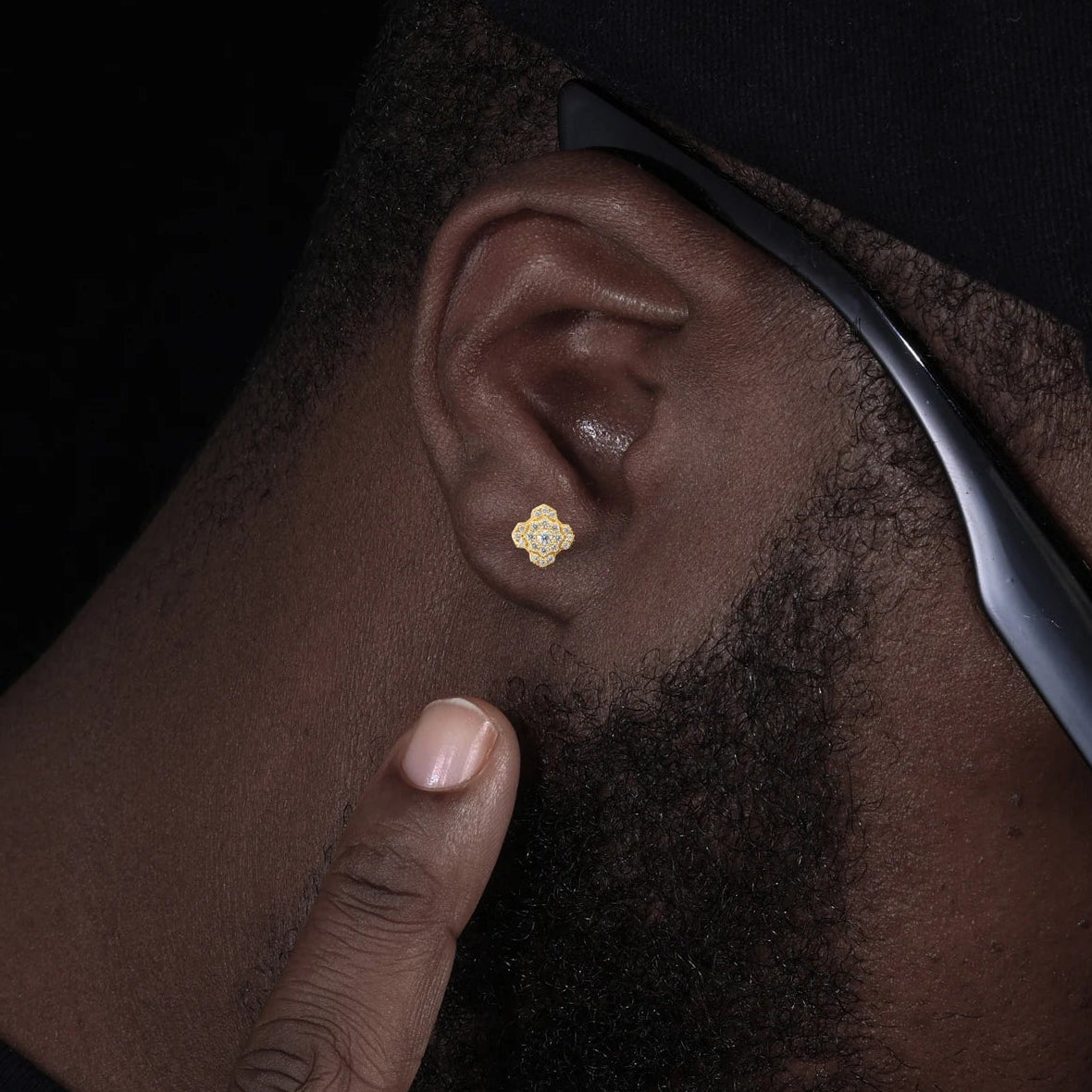 ICED OUT MOISSANITE "GEOMETRIE" WEISSGOLD 925S SILVER OHRRINGE - ICERAIN JEWELRY