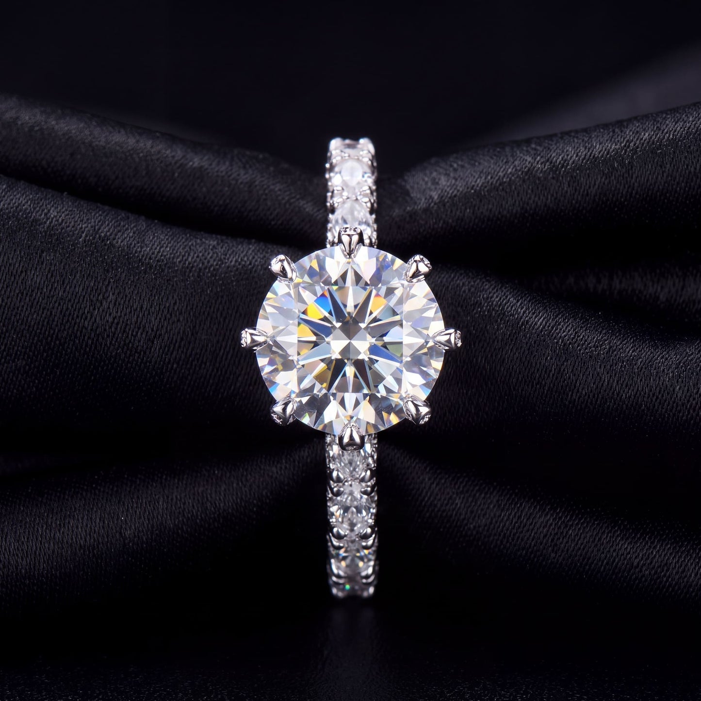 SALE | ICED OUT MOISSANITE GRÖßE 6 (52MM UMFANG) "SPOSARE" WEISSGOLD 925S SILVER RING - ICERAIN JEWELRY