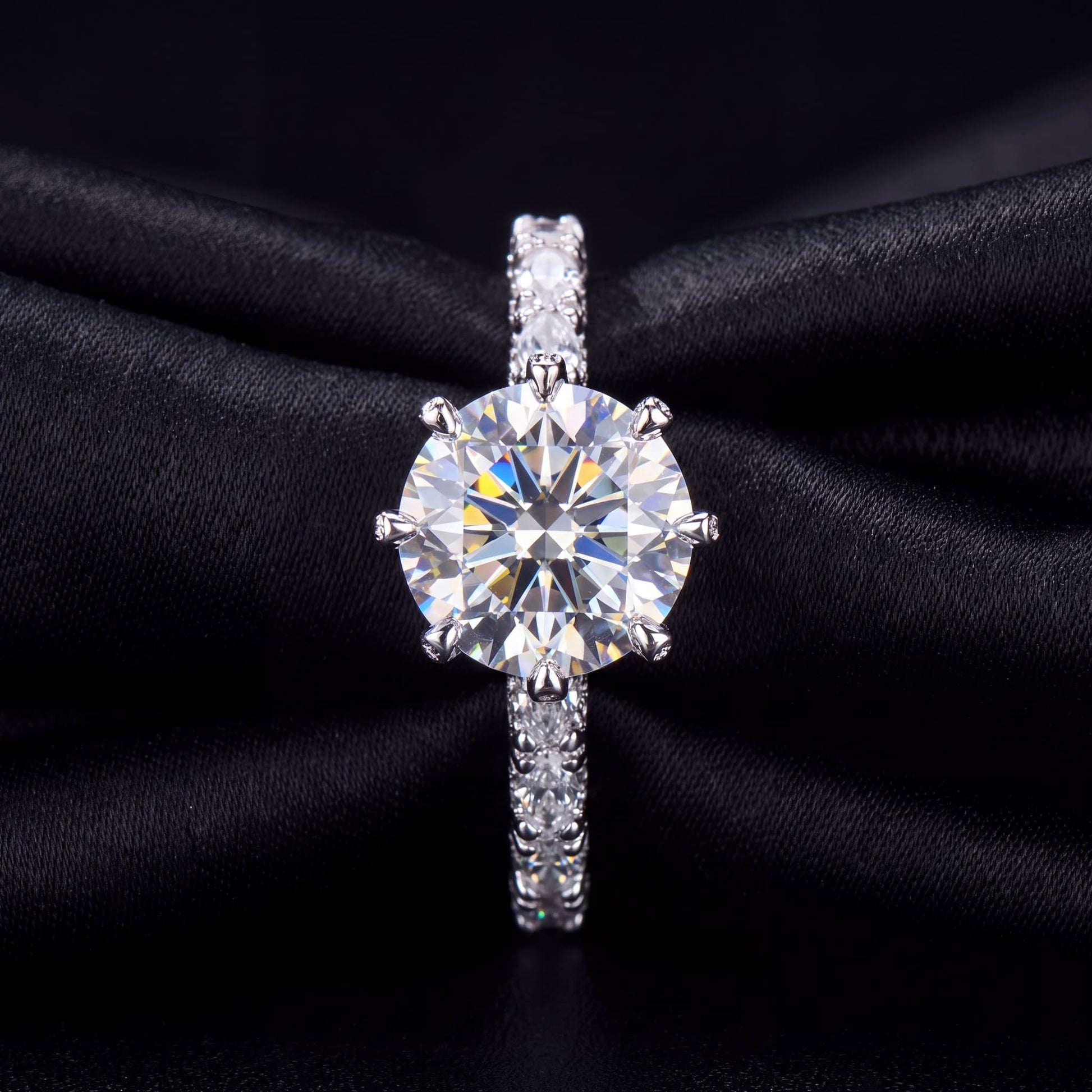 SALE | ICED OUT MOISSANITE GRÖßE 6 (52MM UMFANG) "SPOSARE" WEISSGOLD 925S SILVER RING - ICERAIN JEWELRY