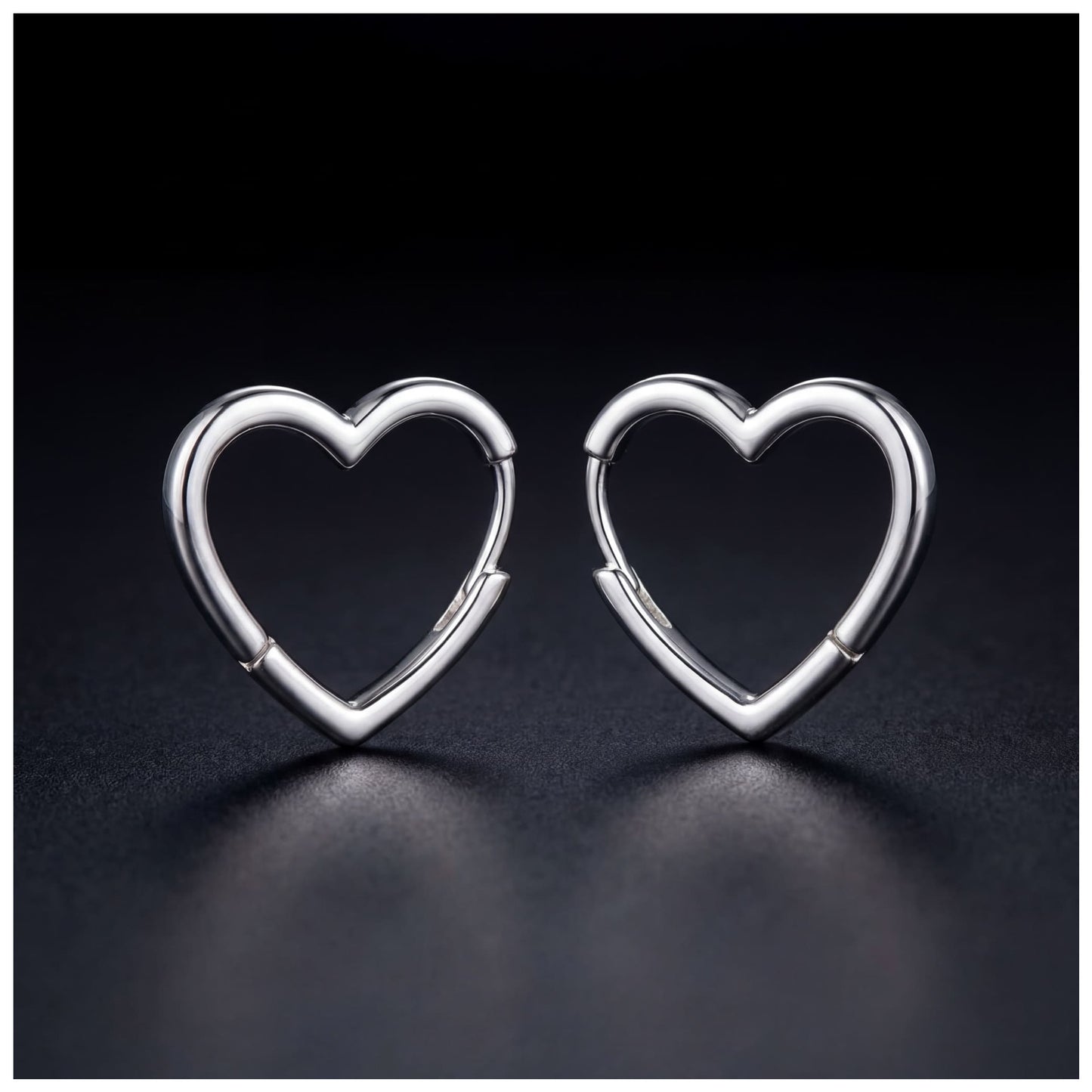 925S SILVER" HEART V6" OHRRINGE - ICERAIN JEWELRY